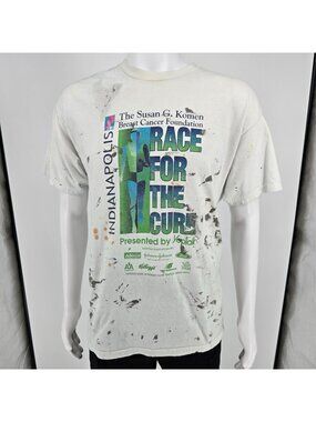 Vintage Thrashed 2003 Susan G. Komen Race for the Cure Indianapolis T-Shirt (L)